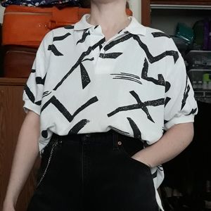 80s Abstract Print Polo